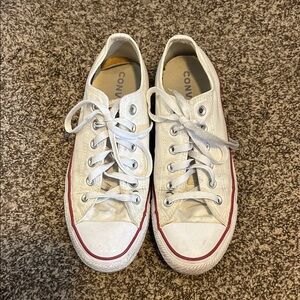 Converse White Sneakers with Red Accents